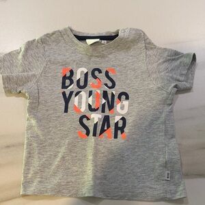Boss Kids Gray T-Shirt with Bold Print